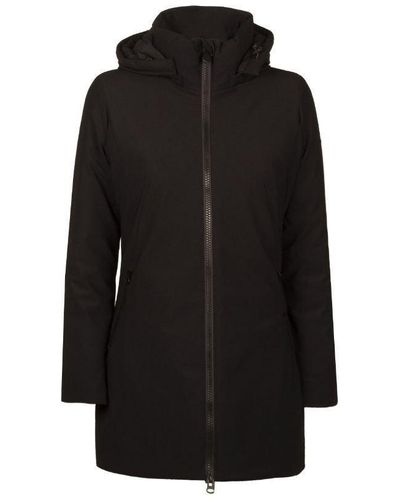 Save The Duck High-Collar Hooded Coat - Black