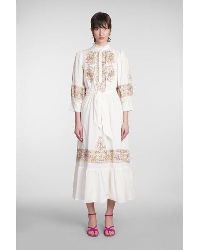 Antik Batik Neil Dress In White Cotton
