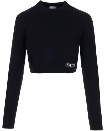 Patou Cropped Sweater - Black