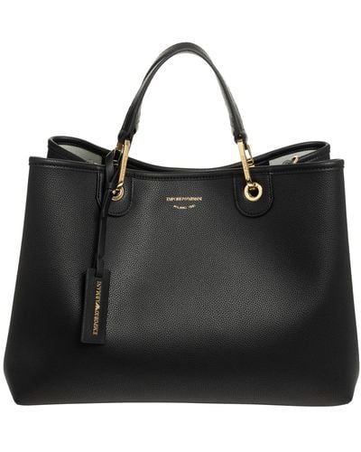 Emporio Armani Bag In Textured Synthetic Leather - Black