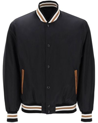 Versace Medusa Flame Nylon Bomber Jacket - Black