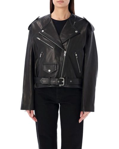 Isabel Marant Cropped Leather Jacket - Black