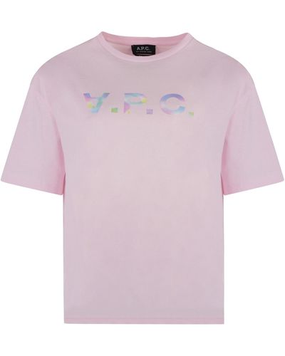 A.P.C. Ana Cotton Crew-neck T-shirt - Pink