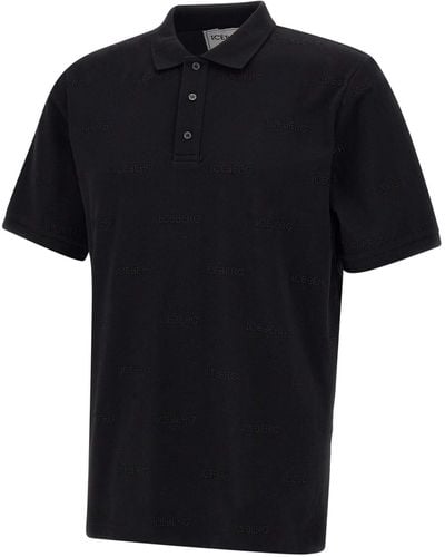 Iceberg Pique Cotton Polo Shirt - Black