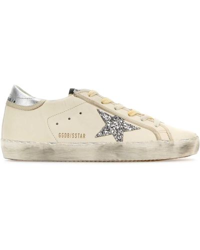 Golden Goose Leather Superstar Trainers - White