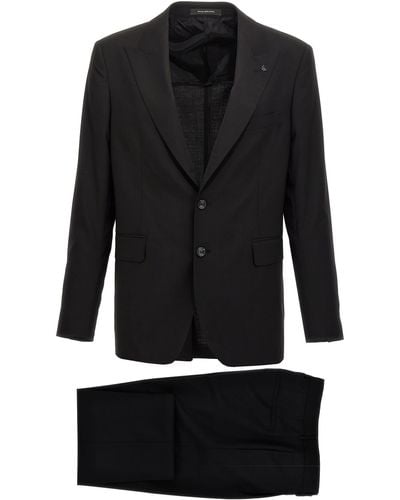 Tagliatore Stretch Wool Suit - Black