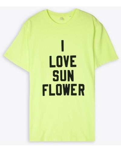 sunflower Sport Love Tee Neon Cotton T-Shirt With Slogan Print - Yellow