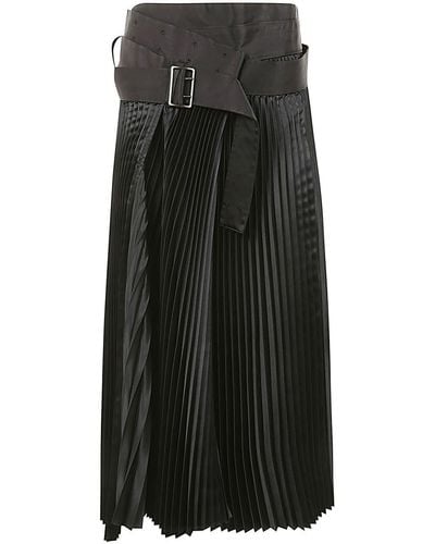 Junya Watanabe Pleated Long Skirt - Black