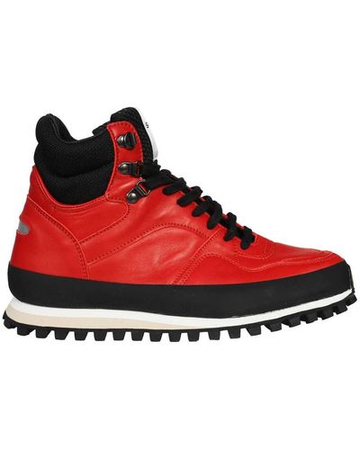 Spalwart Leather Lace-up Boots - Red