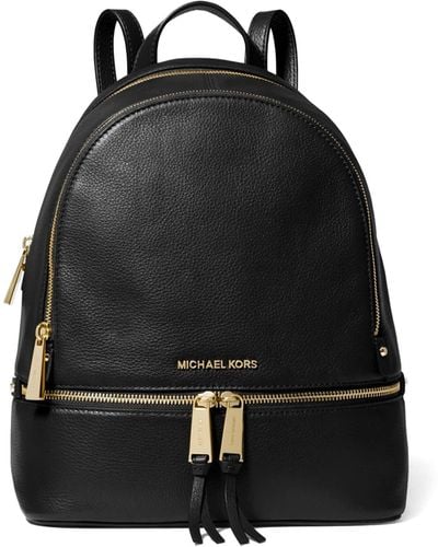 Michael Kors Rhea Medium Leather Backpack - Black