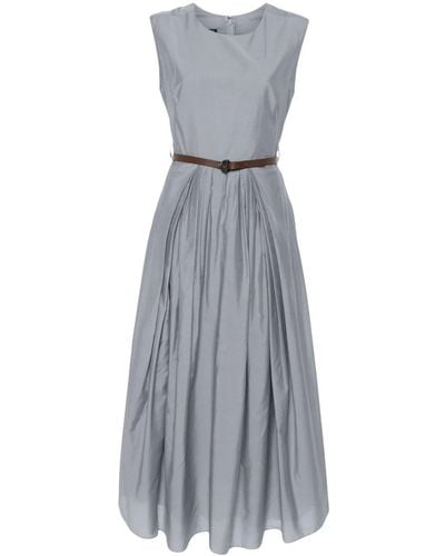 Emporio Armani Sleeveless Dress With Leather Belt - Gray