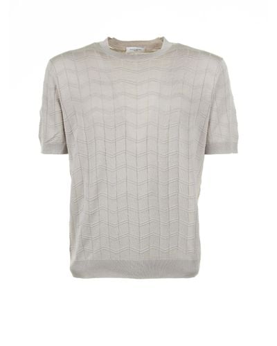 Paolo Pecora Cotton And Silk T-Shirt - Gray
