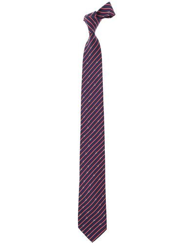 Ferragamo Pre-Tied Tie With Motif - Purple