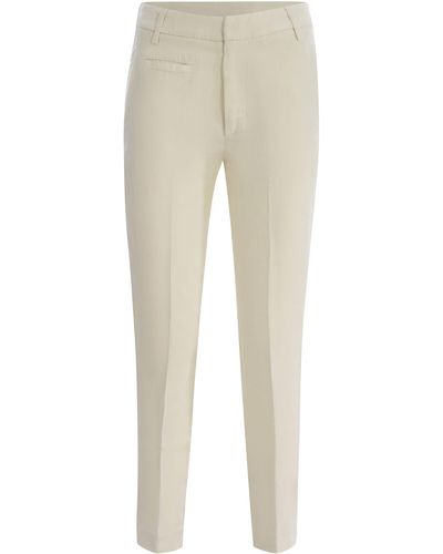 Dondup Trousers Ariel 27Inches Made Of Linen Blend - Natural