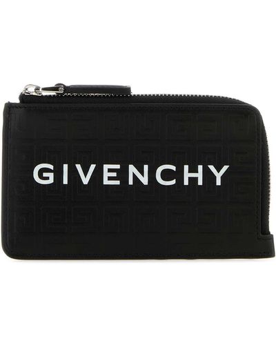 Givenchy Canvas And Leather G-Cut 4G Card Holder - Black