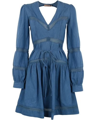 Twin Set Dress With Cut-Out Effect - Blue