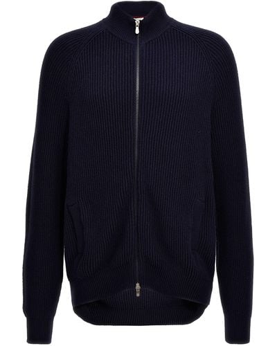 Brunello Cucinelli Knit Cardigan Jumper, Cardigans - Blue