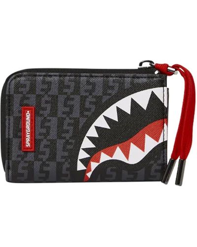 Sprayground Money Check Gray Wallet - Black