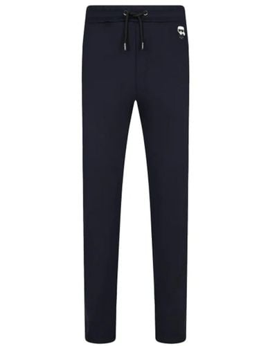 Karl Lagerfeld Cotton Logo Sweatpants - Blue