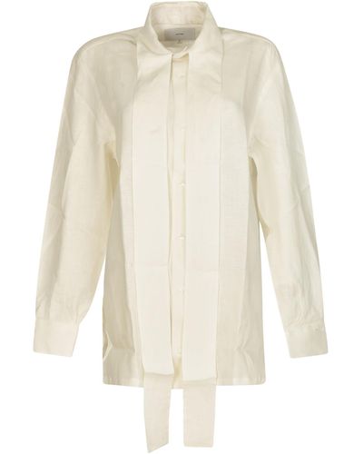 Setchu Scarfed Shirt - White