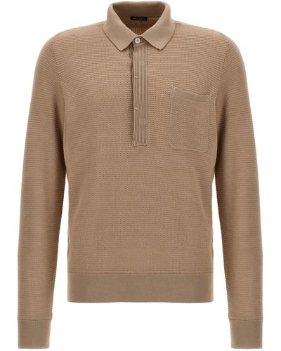 ZEGNA Knitted Shirt Polo - Natural