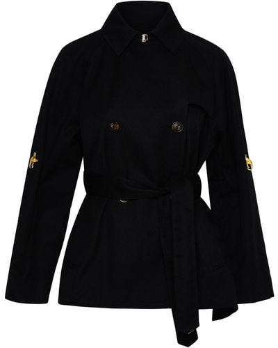 Fay Cotton Blend Trench Coat - Black