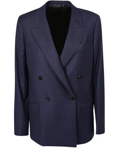 Paul Smith Wool Double-breasted Blazer - Blue