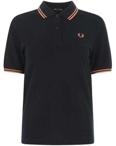 Fred Perry Navy Blue Piquet Polo Shirt - Black