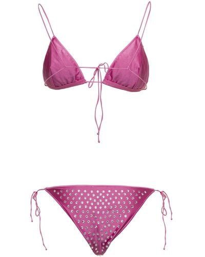 Oséree 'Gem Two Piece' Bikini Two Piece With Rhinestones - Pink