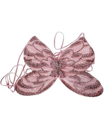 Blumarine Sequin Embellished Butterfly Top - Pink