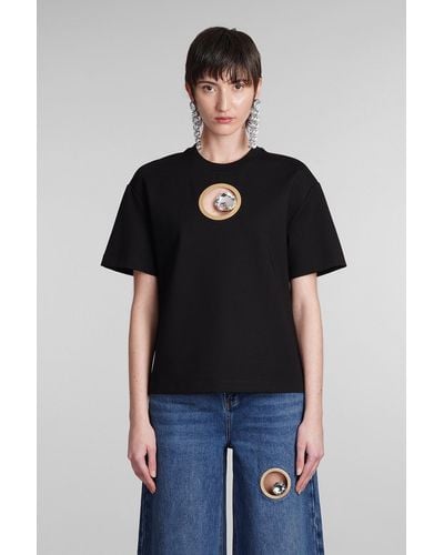 Area T-shirt In Black Rayon
