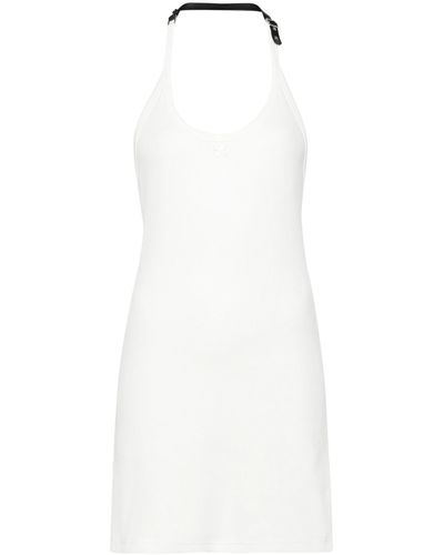 Courreges Ribbed Jersey Mini Dress - White
