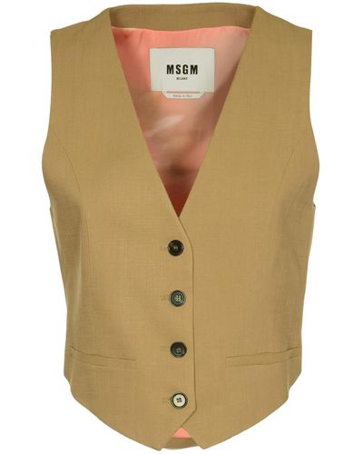 MSGM V-Neck Buttoned Vest - Multicolour