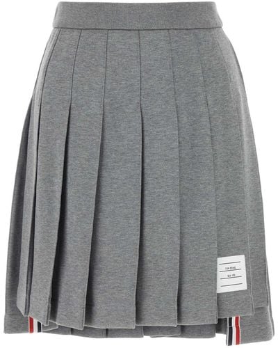 Thom Browne Cotton Mini Skirt - Grey