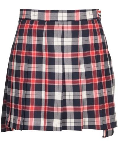 Thom Browne Pleated Mini Skirt - Red