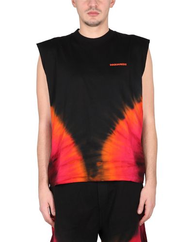 DSquared² Flame Iron Tank T-Shirt - Black