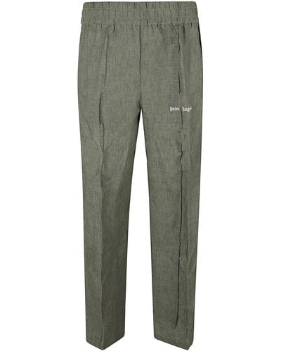 Palm Angels Logo Embroidered Side Stripe Detailed Track Trousers - Green