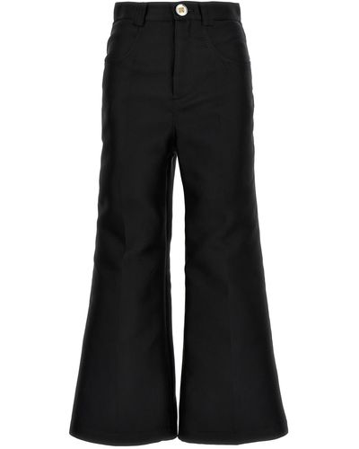 Giambattista Valli Cropped Silk Blend Pants - Black