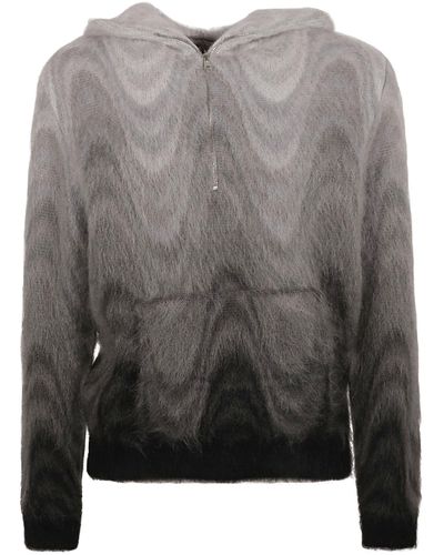 Etro Fur Coated Zipped Jumper - Grey