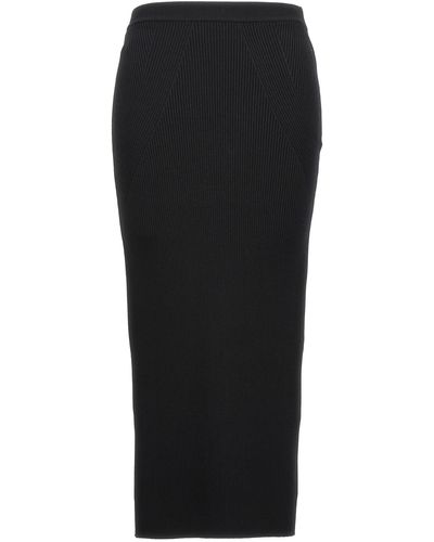 Alexander McQueen Ribbed Midi Skirt Skirts - Black