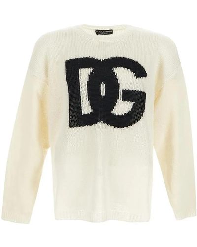 Dolce & Gabbana Logo Knit Sweater - White