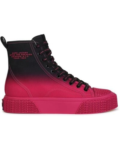 Marc Jacobs Hight Top And Fuchsia Tela Trainers - Pink