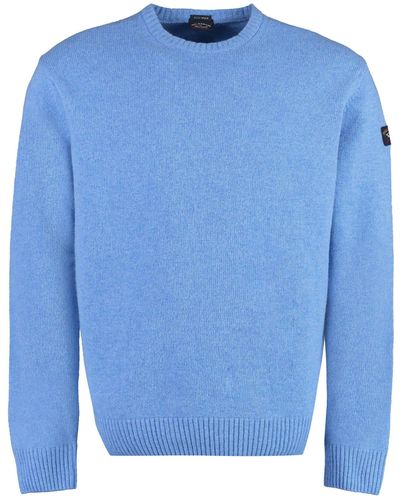 Paul & Shark Wool-blend Crew-neck Sweater - Blue