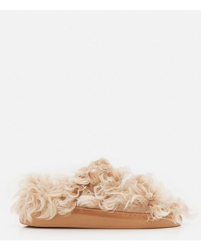 Alexander McQueen Fur Sandals - Natural