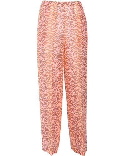 Forte Forte Trousers With Heartbeat Print - Pink