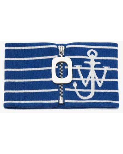 JW Anderson Striped Neckband With Jwa Puller - Blue