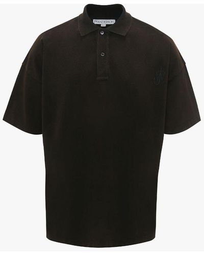 JW Anderson Polo Shirt With Logo Embroidery - Black