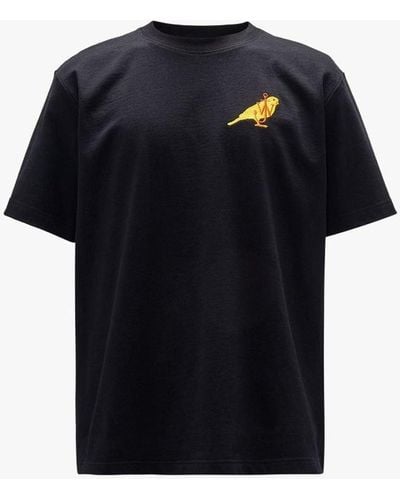 JW Anderson T-shirt With Canary Embroidery - Blue