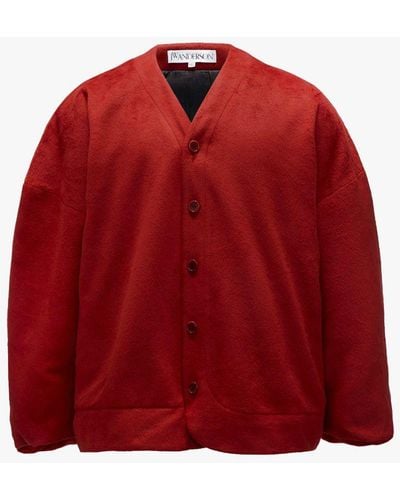 JW Anderson Oversized V-neck Cardigan - Red