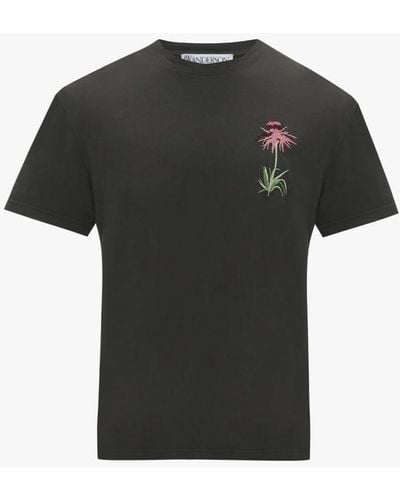 JW Anderson Embroidered T-shirt - Pol Anglada Artwork - Black